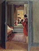 Felix Vallotton Interior with Woman in red china oil painting reproduction